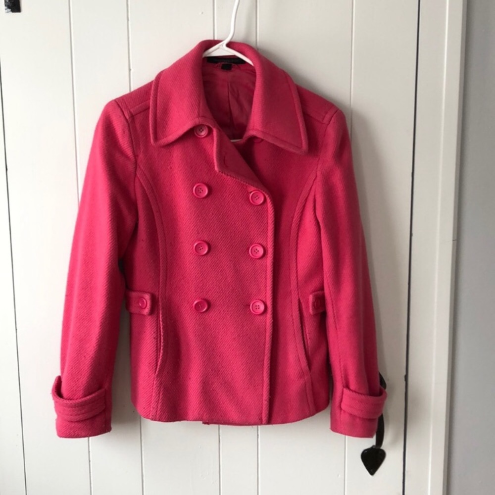 Pink Express wool peacoat